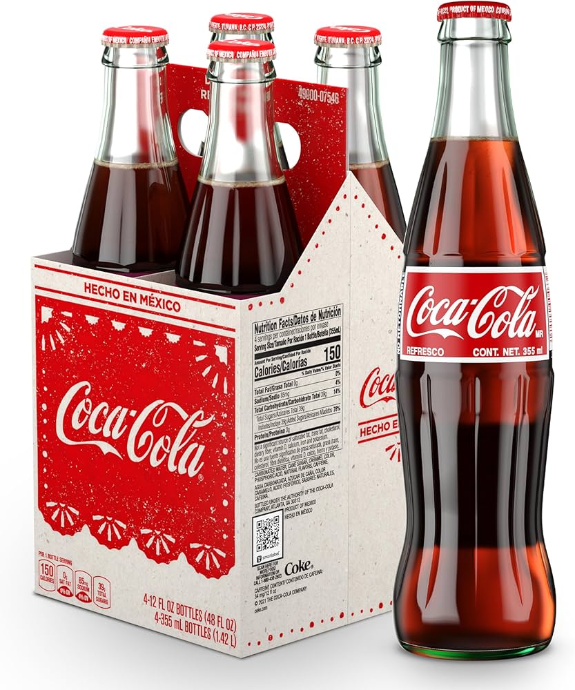 Amazon.co.jp: Coke de Mexico Glass Bottles, 12 Fl Oz (Pack of 4